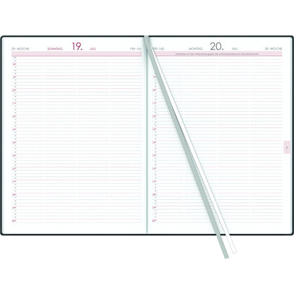 ZETTLER Buchkalender 2026 21 x 29,7 cm (B x H) 1 Tag/1 Seite Kunststoff, wattiert anthrazit
