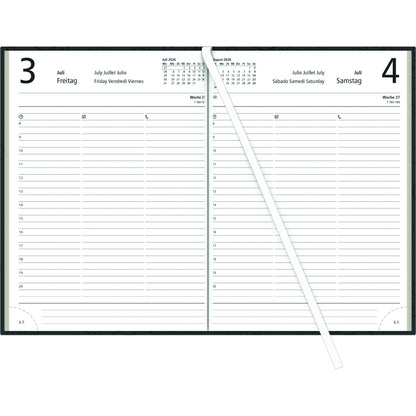 ZETTLER Buchkalender Natura 2026 14,5 x 21 cm (B x H) 1 Tag/1 Seite Karton anthrazit