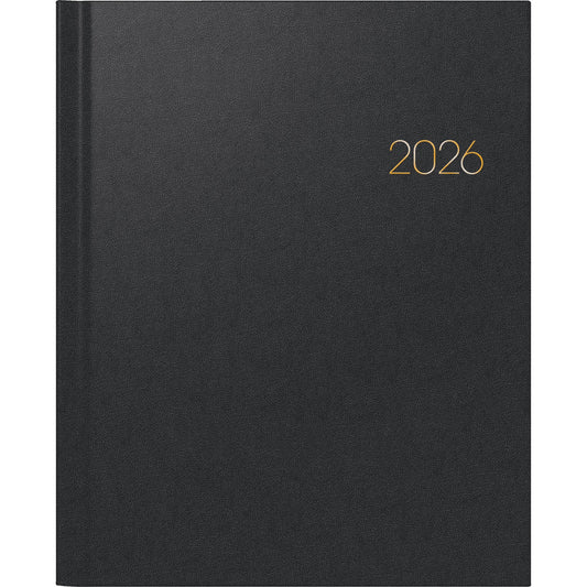 BRUNNEN Buchkalender Manager Wt 7 - weektimer® 2026 21 x 26 cm (B x H) 1 Woche/2 Seiten Balacron schwarz