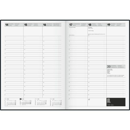 BRUNNEN Buchkalender 781 2026 21 x 29,7 cm (B x H) 1 Woche/2 Seiten Balacron schwarz