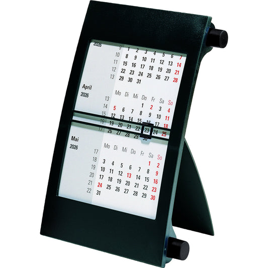 rido/idé Tischkalender 2026 3 sichtbare Monatsblöcke schwarz