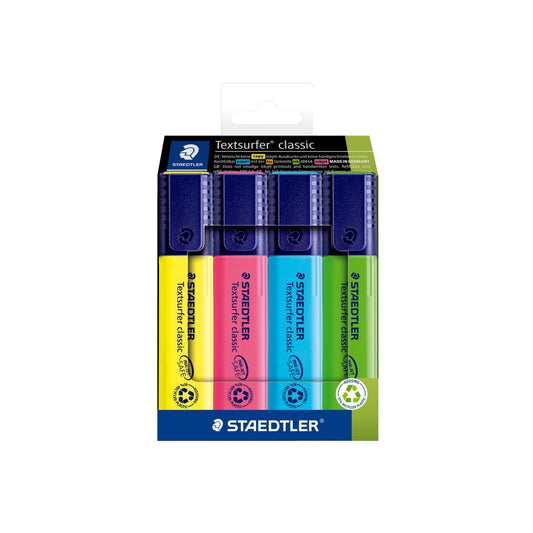STAEDTLER® Textmarker Textsurfer® classic 364 1-5mm farbig sortiert Keilspitze 4 St./Pack.