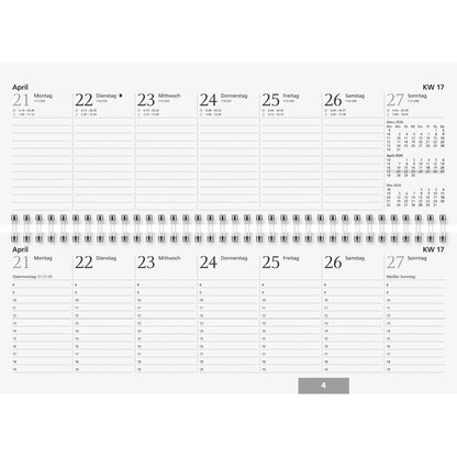 Glocken Querkalender 2026 1 Woche/1 Seite Karton, 100 % recycelt beige