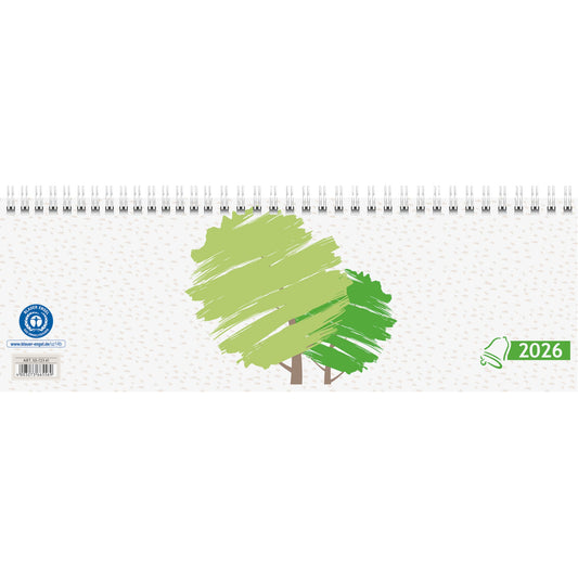 Glocken Querkalender 2026 1 Woche/1 Seite Karton, 100 % recycelt beige