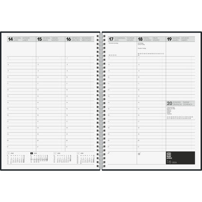BRUNNEN Buchkalender 781 2026 DIN A4 1 Woche/2 Seiten Kunststoff schwarz