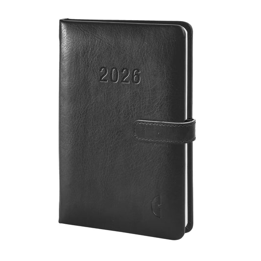 Chronoplan Buchkalender Business Edition 2026 Mini 1 Woche/2 Seiten Lederimitat schwarz