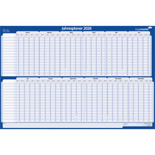 Legamaster Plakatkalender 2026 90 x 60 cm (B x H) 12 Monate/1 Seite Papier, folienkaschiert