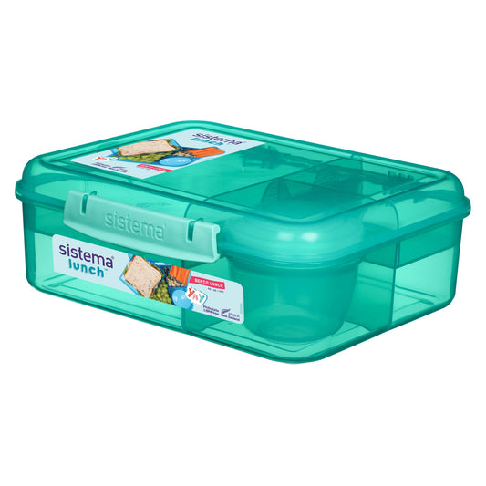 sistema Lunchbox Bento Lunch 21,9 x 7,7 x 18,6 cm (B x H x T) inkl. 150 ml Joghurtbecher Kunststoff farbig sortiert (freie Farbauswahl nicht möglich)