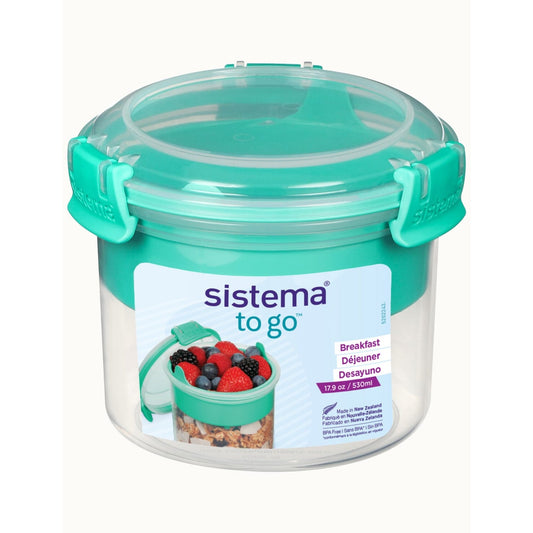 sistema Lunchbox Breakfast TO GOT 11,4 x 9,6 cm (Ø x H) inkl. Einsatzschale, Löffel Kunststoff farbig sortiert (freie Farbauswahl nicht möglich)