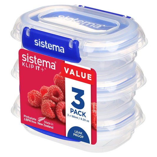 sistema Vorratsdose KLIP IT PLUST 12,7 x 3,9 x 8,8 cm (B x H x T) 0,18l mikrowellengeeignet Kunststoff transparent 3 St./Pack.