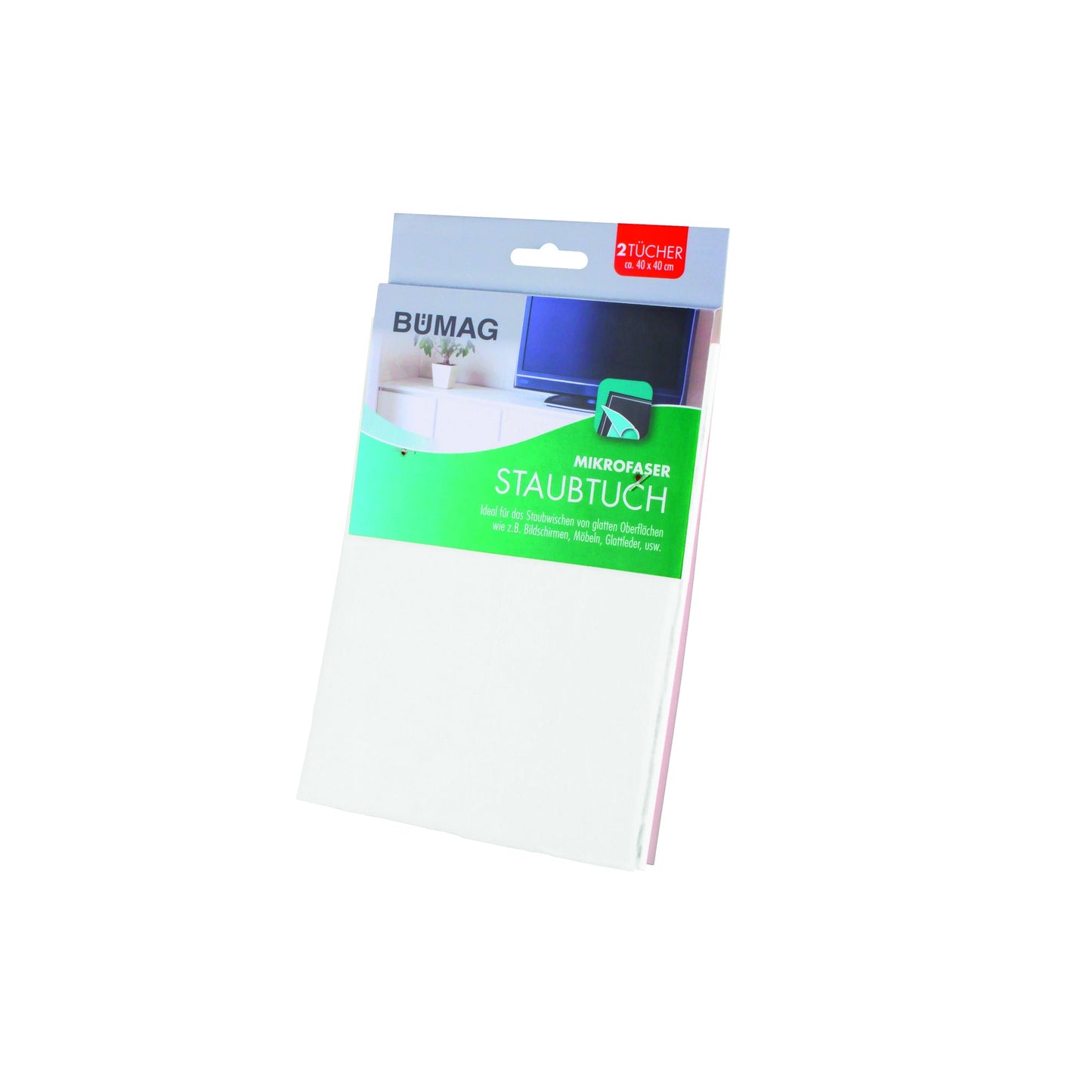 BÜMAG Staubtücher 40 x 40 cm (B x L) 70 % Polyester, 30 % Polyamid weiß 2 St./Pack.