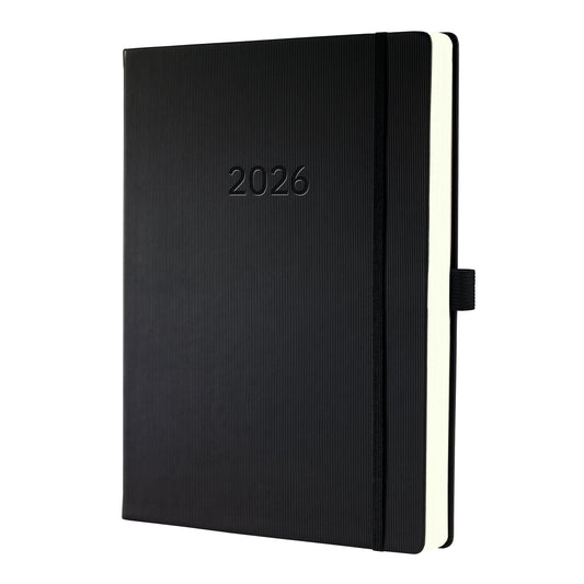 SIGEL Buchkalender Conceptum 2026 ca. DIN A4+ 1 Tag/1 Seite Kunststoff schwarz