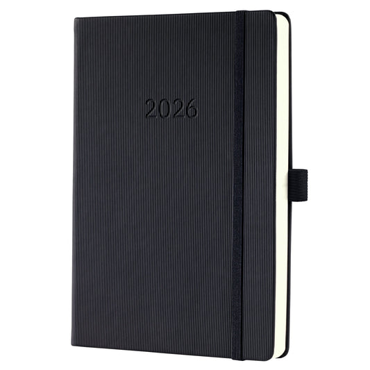 SIGEL Buchkalender Conceptum 2026 ca. DIN A5 1 Tag/1 Seite, Sa/So 1 Seite Kunststoff schwarz
