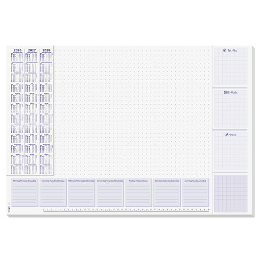 SIGEL Schreibunterlage Lilac 59,5 x 41 cm (B x H) mit Kalender 3 Jahre Papier weiß/lila 30 Bl.