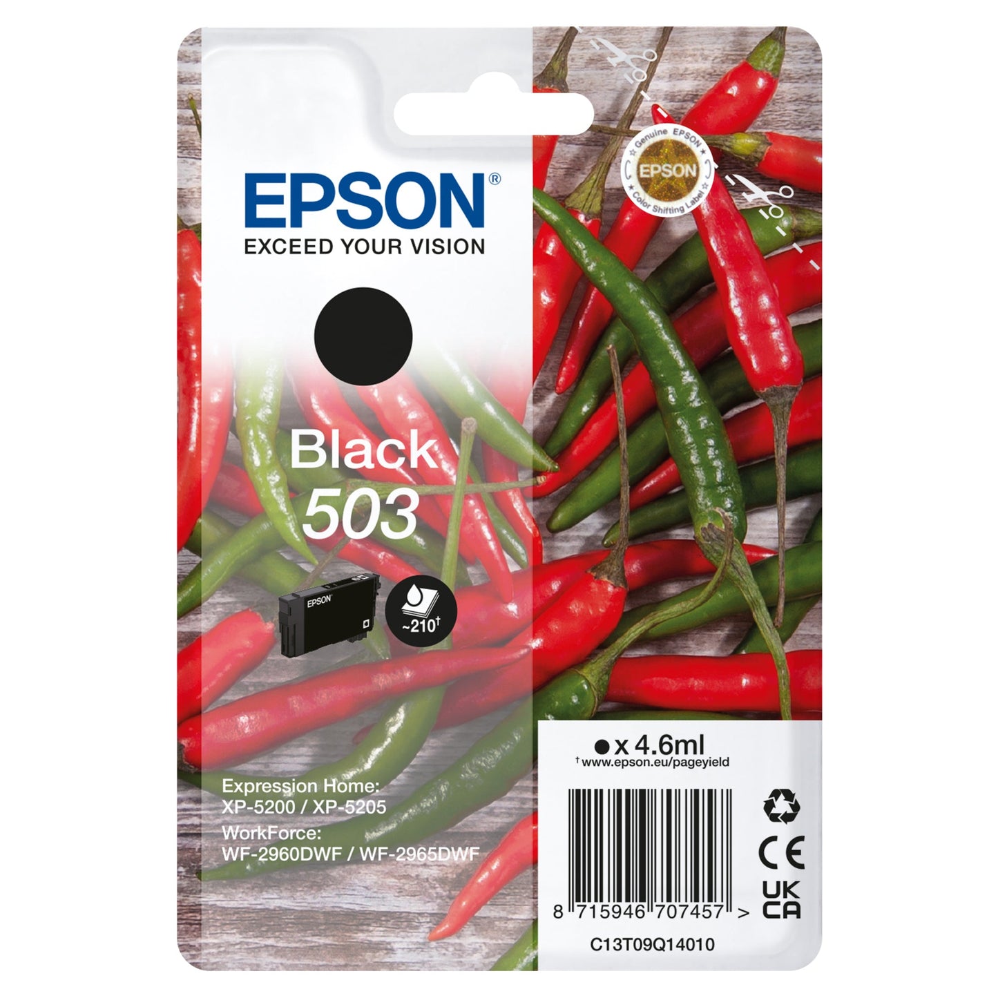 Epson Tintenpatrone Originalzubehör 503 ca. 210 Seiten schwarz 4,6ml