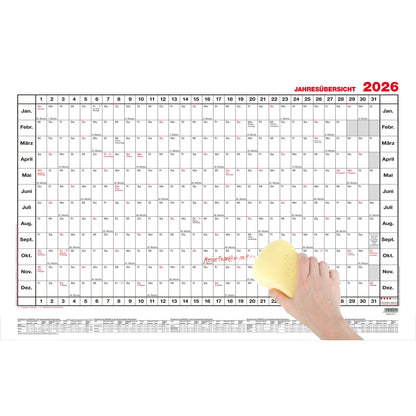 GÜSS® Plakatkalender 2026 DIN A2 quer 60 x 42 cm (B x H) 12 Monate/1 Seite Karton