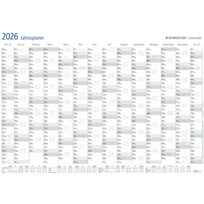 STAEDTLER® Plakatkalender Lumocolor® 2026 DIN A1 84,1 x 59,4 cm (B x H) 14 Monate/1 Seite Kunststoff