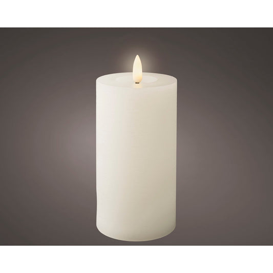 LUMINEO LED Kerze 7 x 15 cm (Ø x H) 250h Wachs weiß