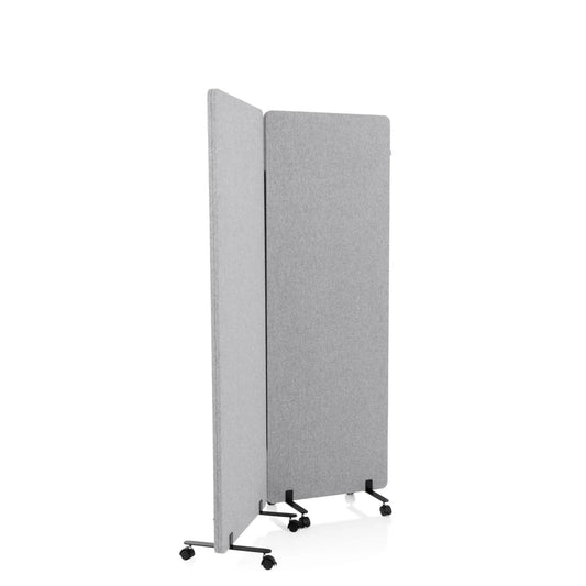 hjh OFFICE Stellwand FLEXMIUT 60 x 177 x 35 cm (B x H x T) Zweibeinstativ 100 % PET/Polyester hellgrau 2 St./Pack.