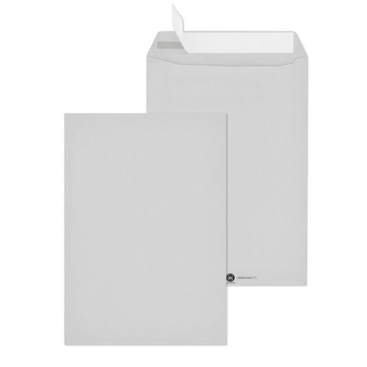 MAILmedia Versandtasche DIN C4 229 x 324 mm (B x H) mit Haftklebung ohne Fenster 100g/m² recyclinggrau 250 St./Pack.