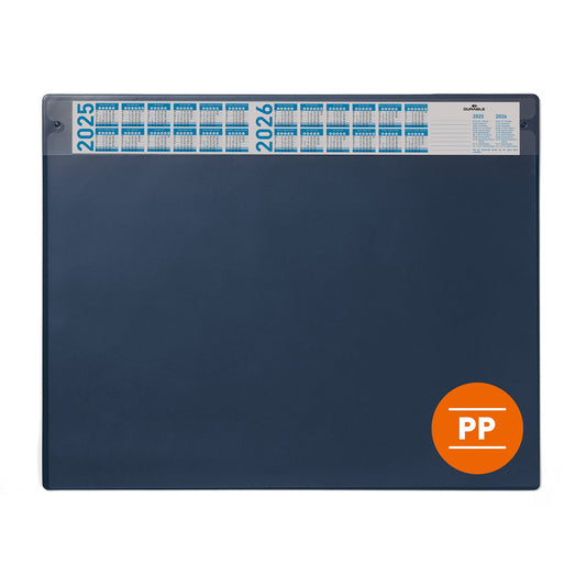 DURABLE Schreibunterlage 65 x 48 cm (B x H) mit Kalender 4 Jahre Polypropylen dunkelblau