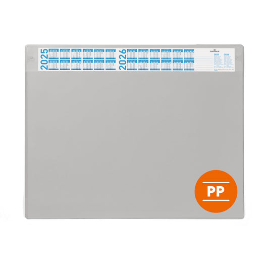 DURABLE Schreibunterlage 65 x 48 cm (B x H) mit Kalender 4 Jahre Polypropylen grau