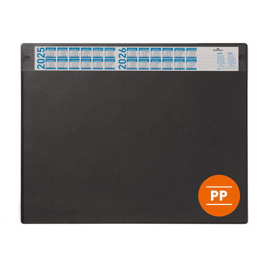DURABLE Schreibunterlage 65 x 48 cm (B x H) mit Kalender 4 Jahre Polypropylen schwarz