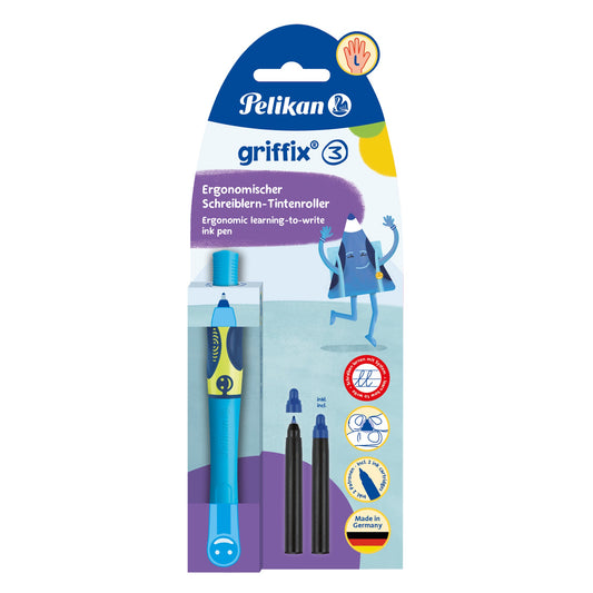 Pelikan Tintenroller griffix® blau inkl. 2 x Nachfüllpatrone