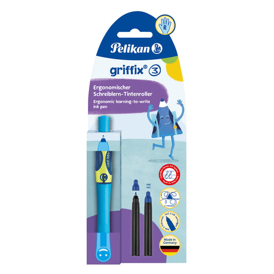 Pelikan Tintenroller griffix® blau inkl. 2 x Nachfüllpatrone
