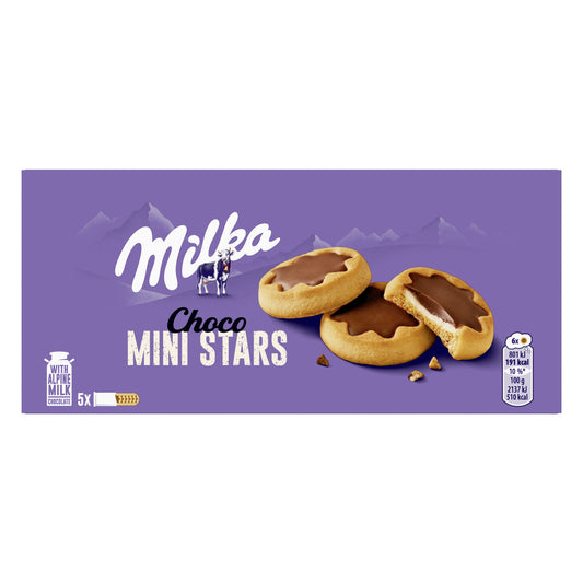Gebäck Choco Mini Stars Alpenmilch 5 x 37 g/Pack.