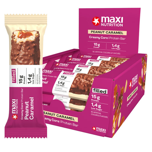 MaxiNutrition Proteinriegel Creamy Core Peanut Caramel 12 x 45 g/Pack.