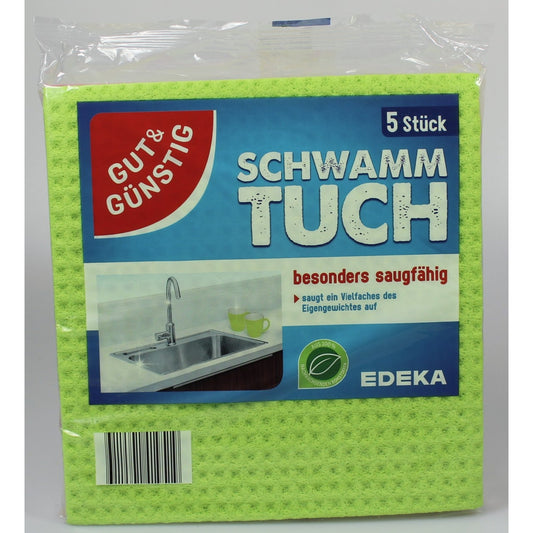 GUT & GÜNSTIG Schwammtücher 18 x 20 cm (B x L) Cellulose farbig sortiert 5 St./Pack.