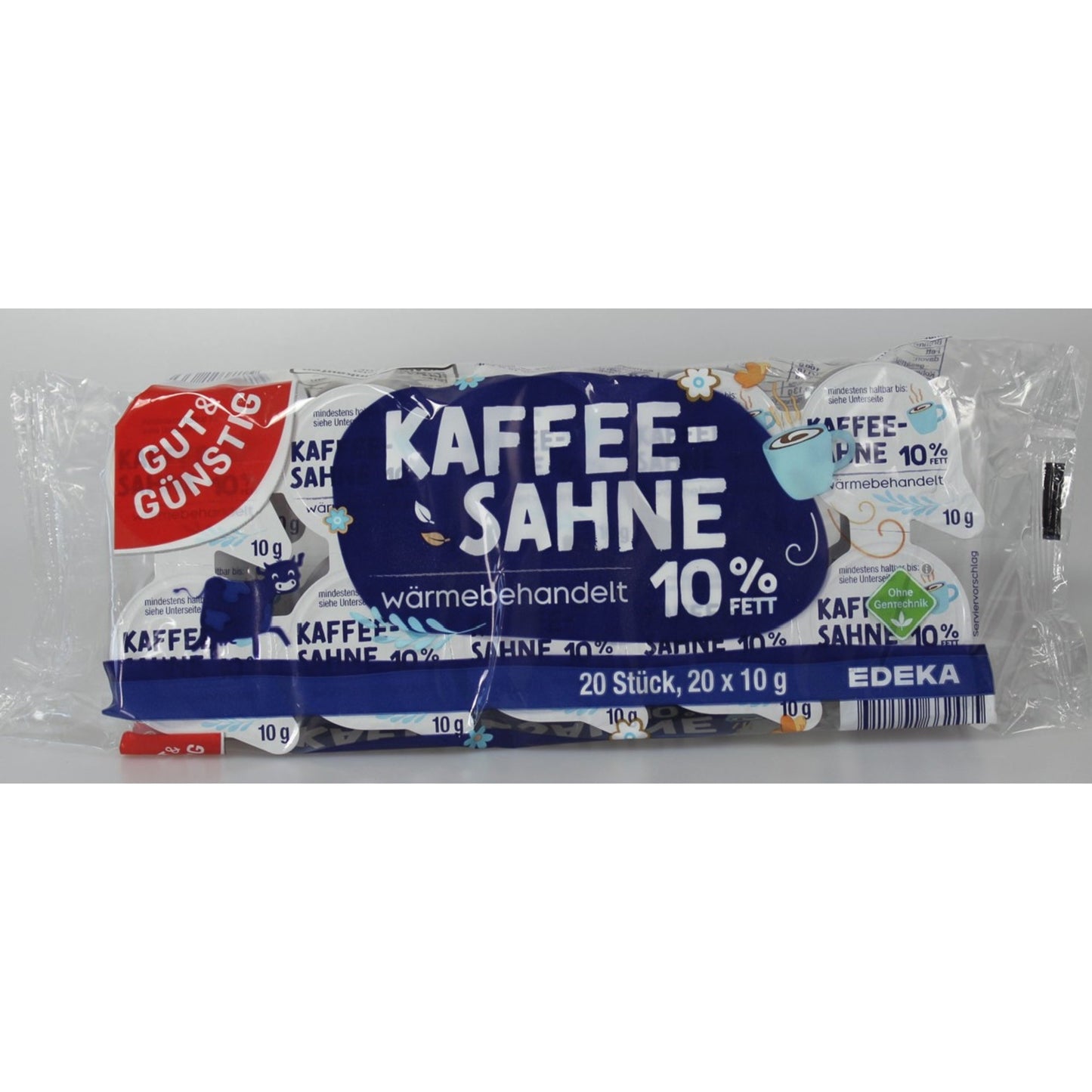 GUT & GÜNSTIG Kaffeesahne Portionsdose 10% 20 x 10 g/Pack.