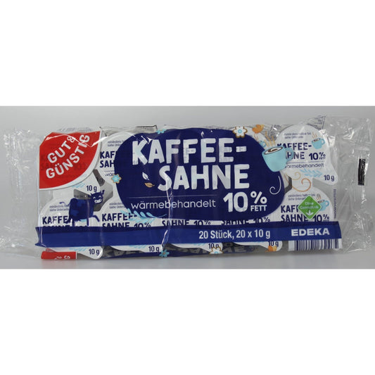 GUT & GÜNSTIG Kaffeesahne Portionsdose 10% 20 x 10 g/Pack.