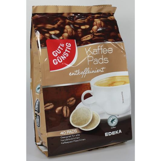 GUT & GÜNSTIG Kaffeepads Decaf entkoffeiniert 40 x 7 g/Pack.