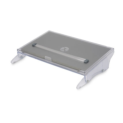 BakkerElkhuizen Konzepthalter FlexDesk 640 ComfortRead DIN A3 höhenverstellbar ohne Neigungsverstellung mit verstellbarem Zeilenzeiger Acryl transparent/hellgrau