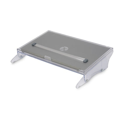 BakkerElkhuizen Konzepthalter FlexDesk 640 ComfortRead DIN A3 höhenverstellbar ohne Neigungsverstellung mit verstellbarem Zeilenzeiger Acryl transparent/hellgrau
