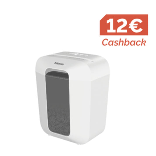Fellowes® Aktenvernichter Powershred® LX50 P-4 Papier, Heftklammern, Büroklammern, Kreditkarten Partikelschnitt weiß