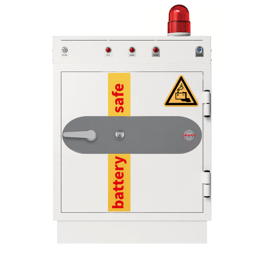 Phoenix Batterietresor Battery Commander Pro Innenmaße: 51 x 45 x 40 cm (B x H x T) Außenmaße: 69 x 85,5 x 71 cm (B x H x T) 91l 2.500 Wh Stahl