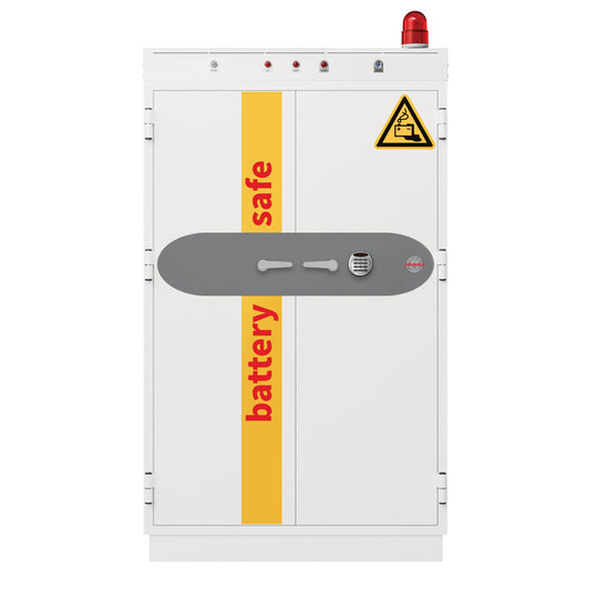 Phoenix Batterietresor Battery Commander Pro Innenmaße: 94,5 x 150,5 x 40 cm (B x H x T) Außenmaße: 112,5 x 191 x 71 cm (B x H x T) 569l 9.100 Wh Stahl