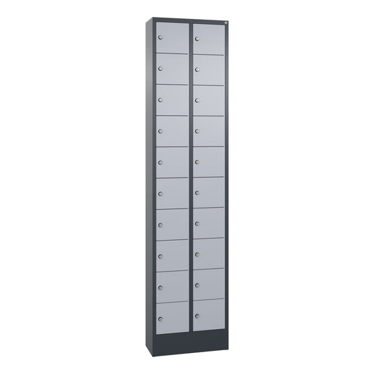 C+P Schließfachschrank Intro 20 Fächer Stahl, lackiert Farbe der Front: weißaluminium