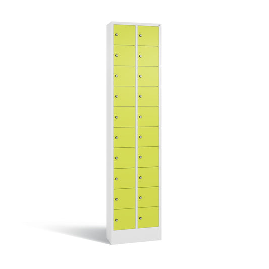 C+P Schließfachschrank Intro 20 Fächer Stahl, lackiert Farbe der Front: clowngrün