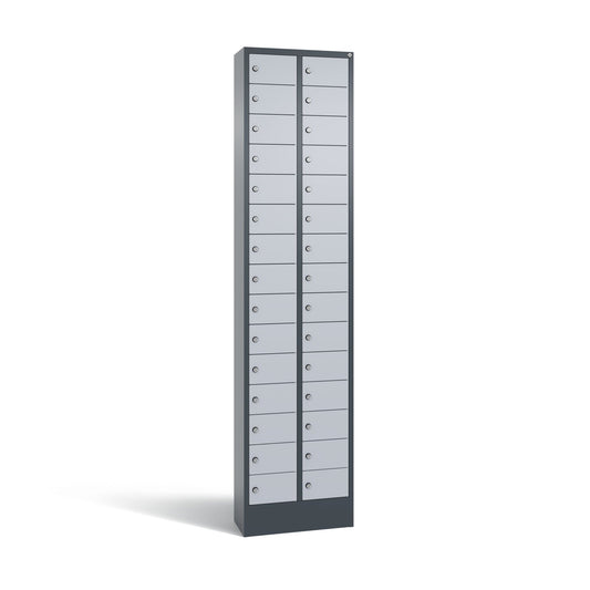 C+P Schließfachschrank Intro 30 Fächer Stahl, lackiert Farbe der Front: weißaluminium