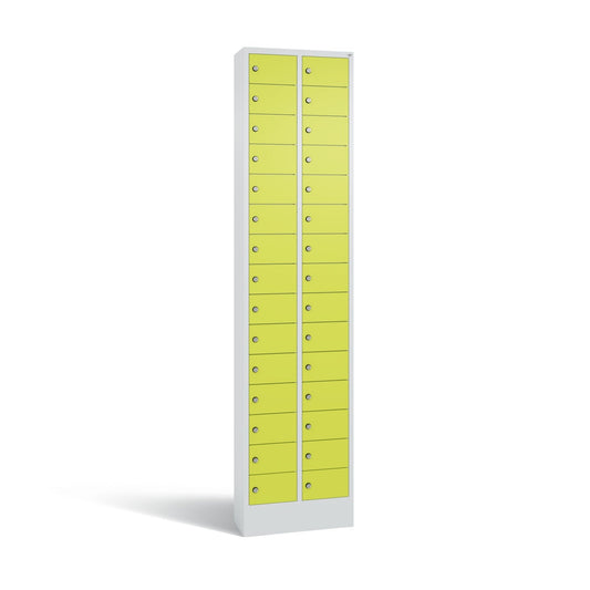 C+P Schließfachschrank Intro 30 Fächer Stahl, lackiert Farbe der Front: clowngrün
