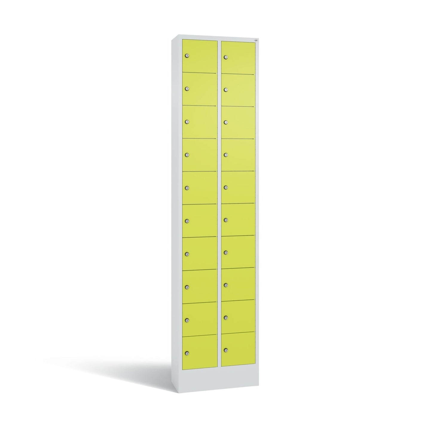 C+P Schließfachschrank Intro 20 Fächer Stahl, lackiert Farbe der Front: clowngrün