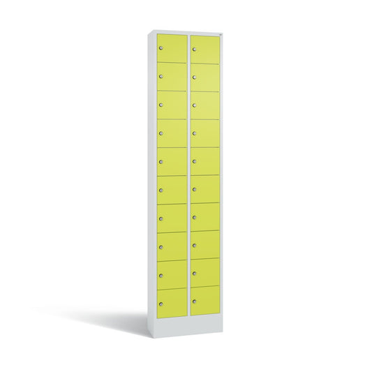 C+P Schließfachschrank Intro 20 Fächer Stahl, lackiert Farbe der Front: clowngrün