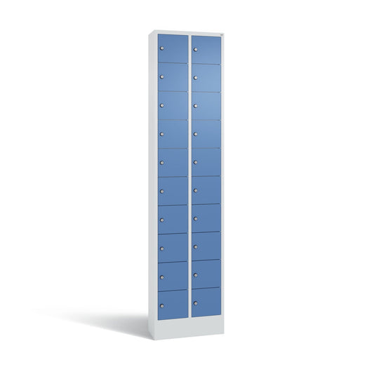C+P Schließfachschrank Intro 20 Fächer Stahl, lackiert Farbe der Front: fernblau