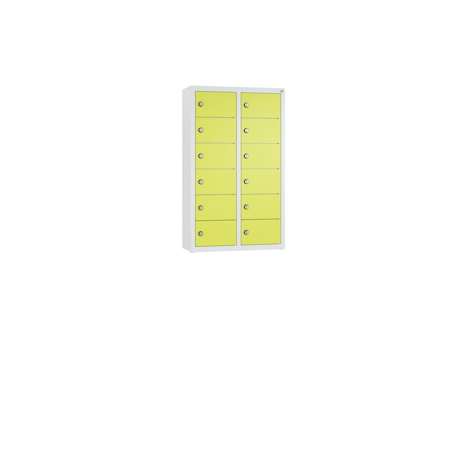 C+P Wandschließfach Intro 460 x 770 x 200 mm (B x H x T) 12 Fächer Zylinderschloss 19,46kg Stahl, lackiert clowngrau