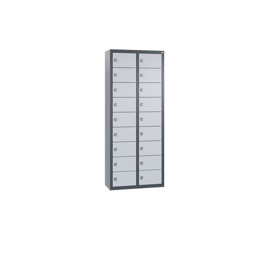 C+P Wandschließfach Intro 460 x 1.130 x 200 mm (B x H x T) 18 Fächer Zylinderschloss 26,76kg Stahl, lackiert weißaluminium