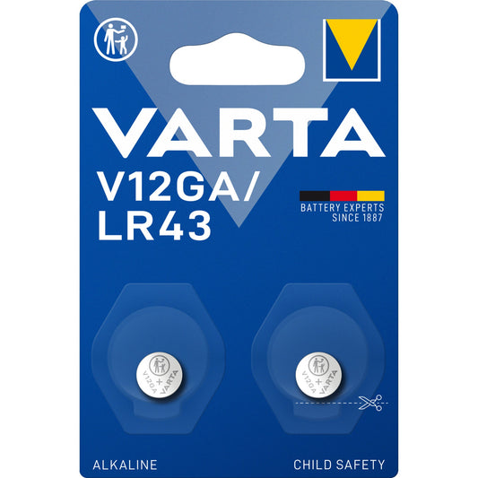 Varta Knopfzelle Alkaline V12GA/LR43 1,5V 120 mAh 2 St./Pack.